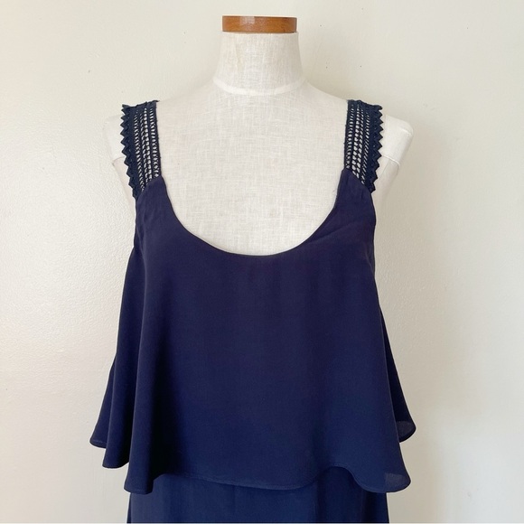 Anthropologie Maeve Navy Blue shift dress mini length size 8 preowned - Picture 2 of 7